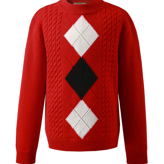 COMOBOCA 100% Wool Kids' Round Neck Sweater