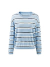 COMOBOCA Women's Striped Round Neck Knit Sweater