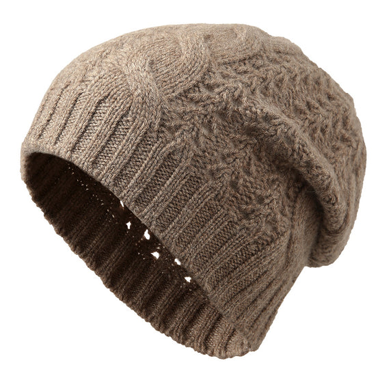 COMOBOCA 100% Cashmere Classic Cable Knit Beanie