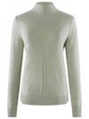 COMOBOCA LIGHT GREEN 100% Cashmere Mock Neck Ribbed Knit Sweater