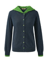 COMOBOCA 100% Wool Women's Contrast Button Down Hoodie