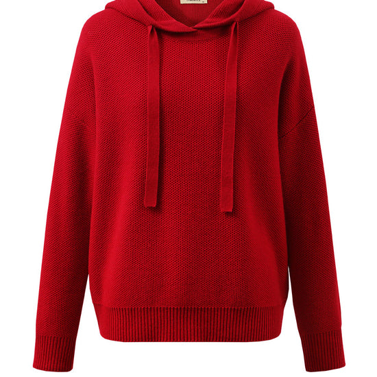 COMOBOCA 100% Wool Women's Sweater Casual Knit Hoodie
