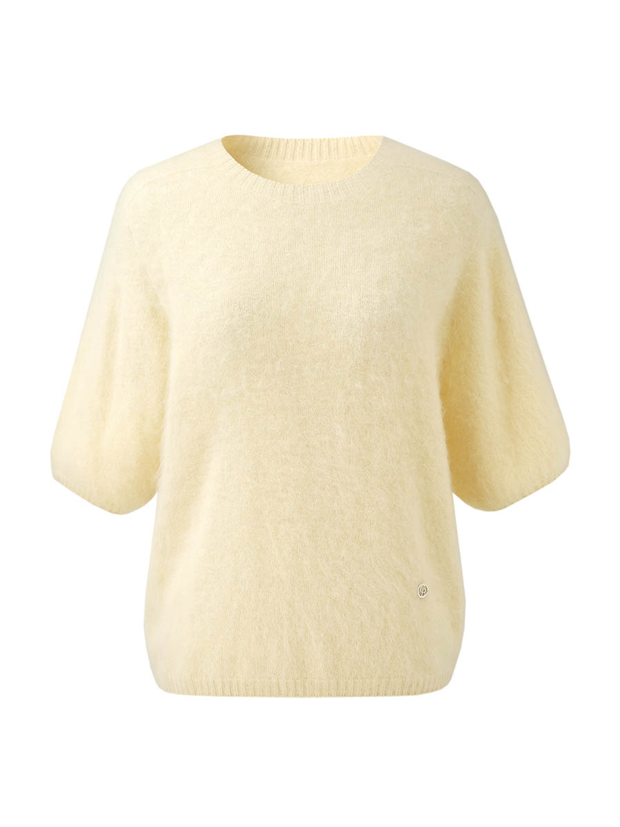 COMOBOCA Women's Wool Seamless Brushed Half Sleeve Knit Sweater