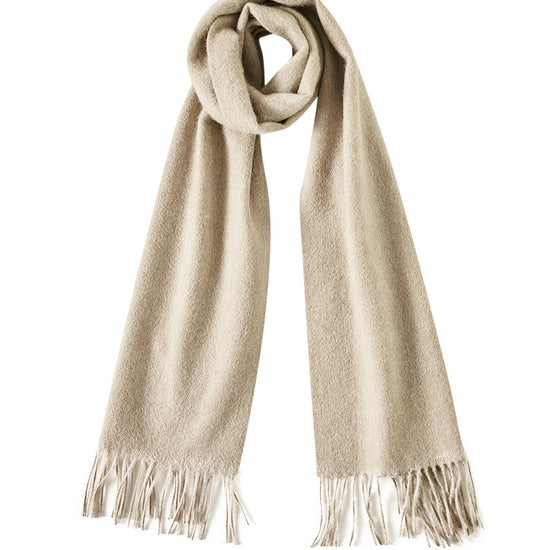 COMOBOCA Purple Gray 100% Wool Fringe Versatile Scarf