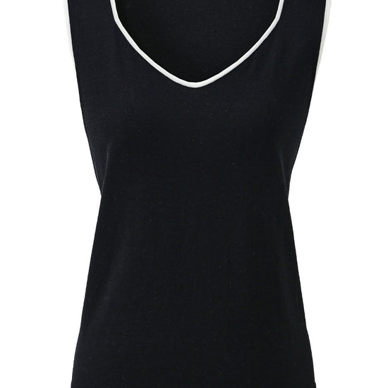 COMOBOCA Women's V-Neck Contrast Trim Tank Top