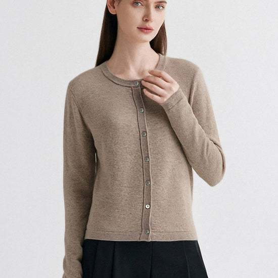 COMOBOCA 100% Cashmere Women's Button-Up Cardigan
