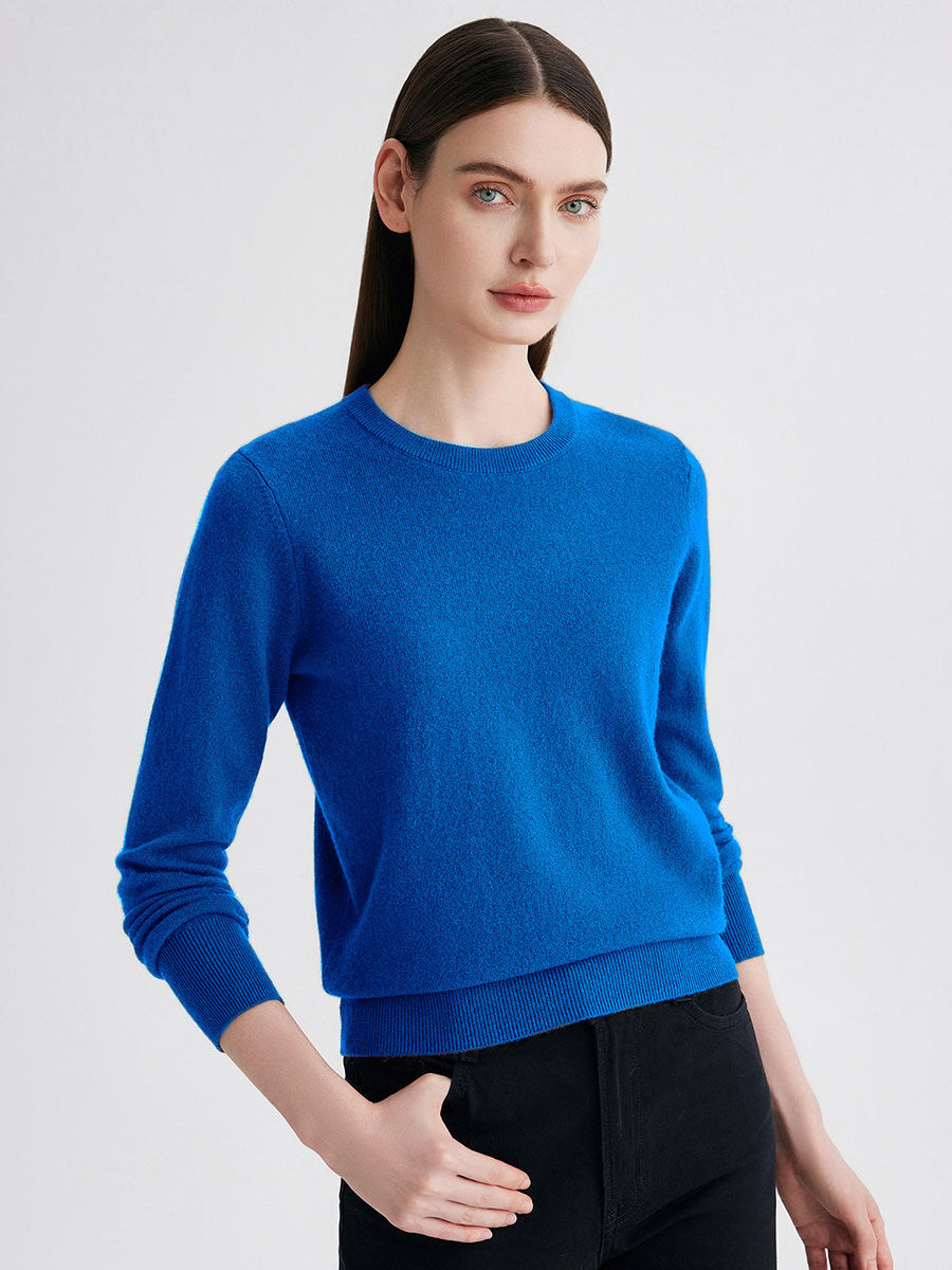 COMOBOCA 100% Cashmere Women's Round Neck Sweater