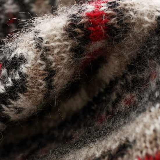 COMOBOCA 100% Cashmere Women's Boho Fair Isle Pattern Knit Beanie