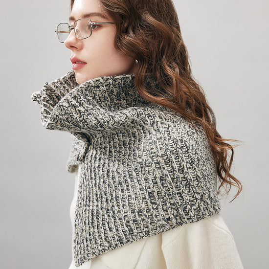 COMOBOCA 100% Wool Women's Knit Button Neck Warmer Shawl