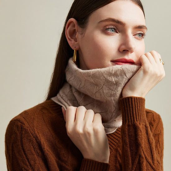 COMOBOCA 100% Cashmere Women's Knit Neck Warmer