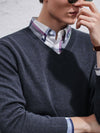 COMOBOCA 100% Cashmere Men's V-Neck Sweater