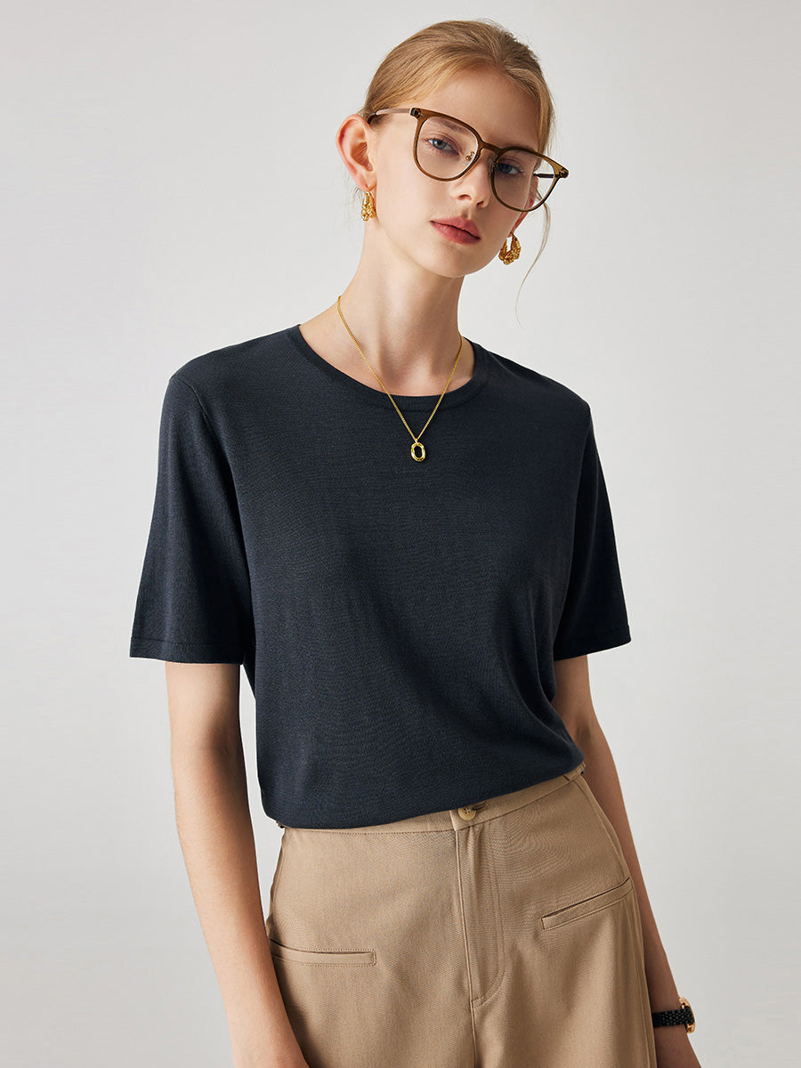 COMOBOCA Women's Soft Knit Short Sleeve T-Shirt