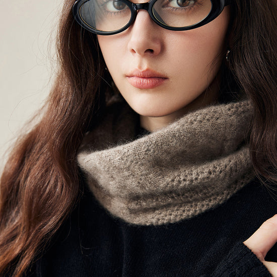 COMOBOCA 100% Cashmere Cozy Knit Cowl Neck Warmer