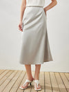 COMOBOCA Women's Elastic Waistband Chic Midi Skirt