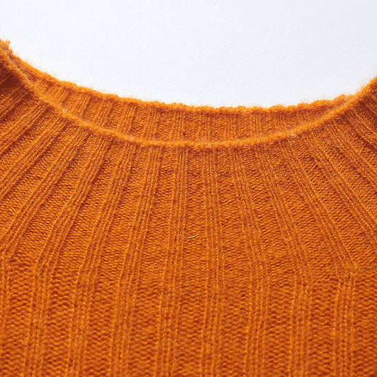 COMOBOCA 100% Cashmere Mock Neck Ribbed Knit Sweater