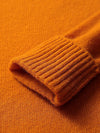 COMOBOCA 100% Cashmere Mock Neck Ribbed Knit Sweater
