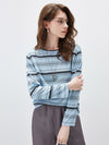 COMOBOCA Women's Striped Back Tie Knit Sweater