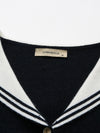 COMOBOCA 100% Cashmere Women's Sailor Collar Cardigan