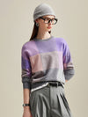 COMOBOCA 100% Cashmere Women's Color Block Plaid Sweater