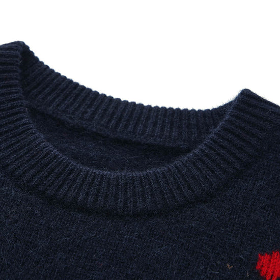 COMOBOCA Women's Wool Christmas Themed Round Neck Sweater