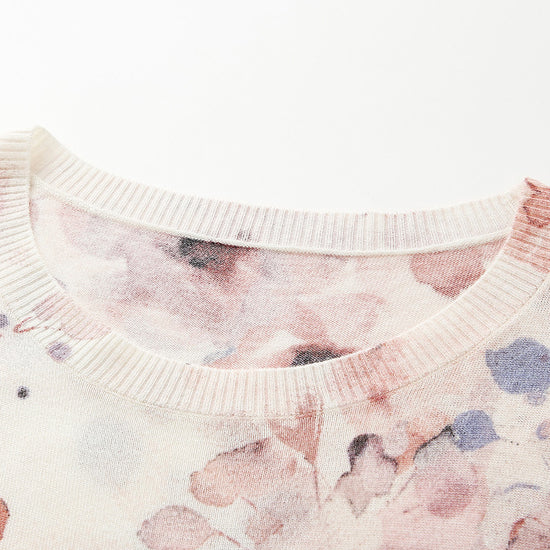 COMOBOCA Women's Floral Round Neck Sweater
