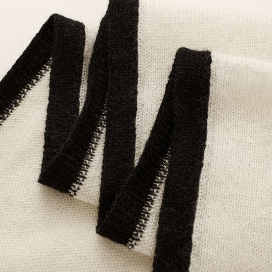 COMOBOCA 100% Cashmere Women's Striped Knit Scarf