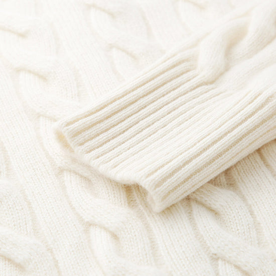 COMOBOCA 100% Cashmere Women's Cable Knit Button Cardigan