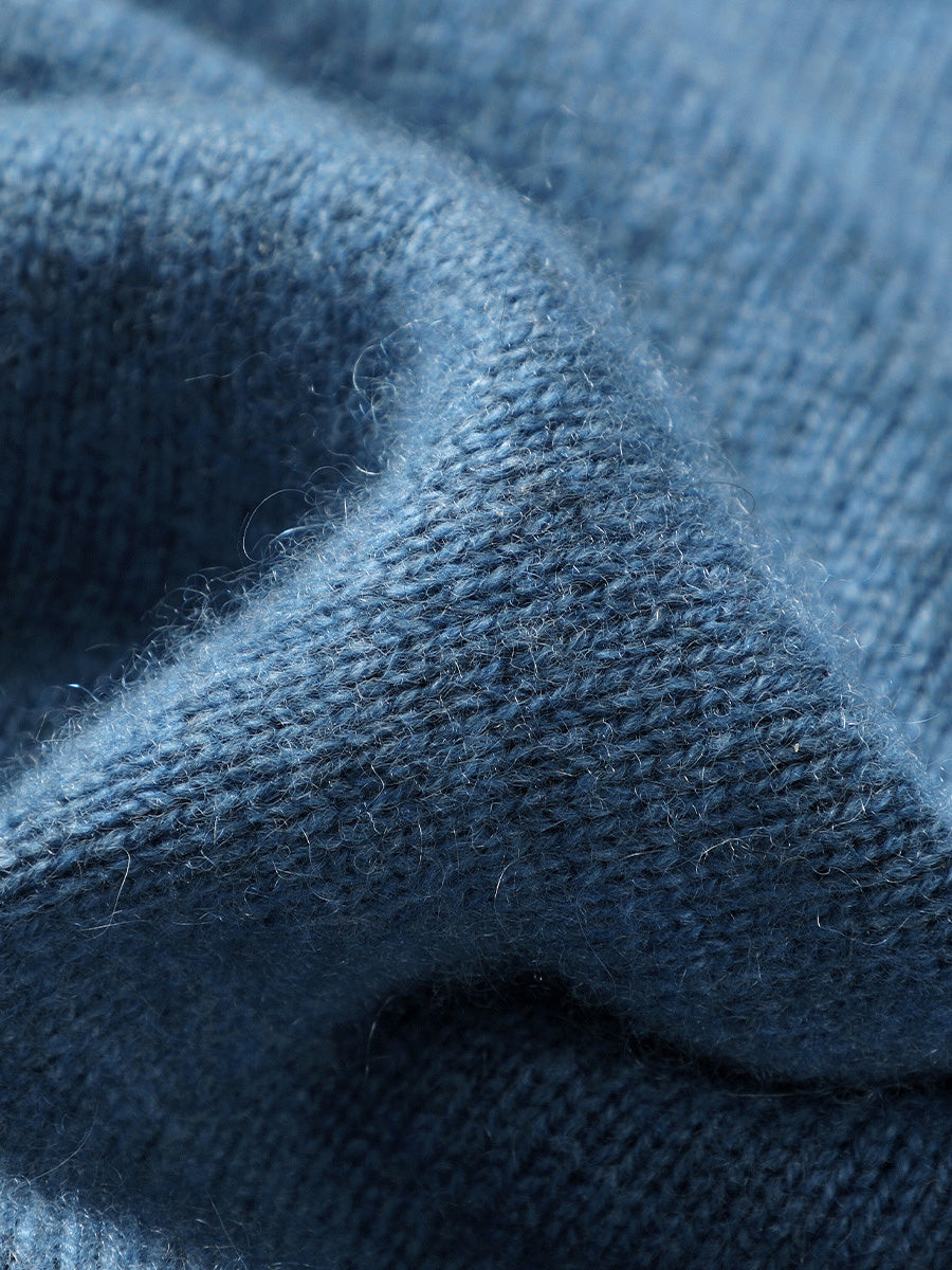 COMOBOCA 100% Cashmere Men's Ribbed Mock Neck Sweater