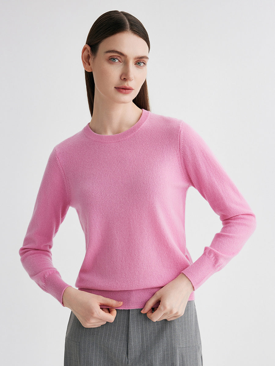 COMOBOCA 100% Cashmere Women's Round Neck Sweater