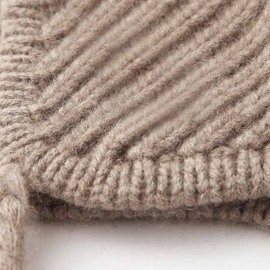 COMOBOCA 100% Cashmere Women's Ear Flap Beanie with Pom-Poms