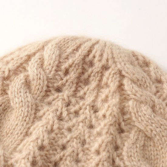 COMOBOCA 100% Cashmere Classic Cable Knit Beanie