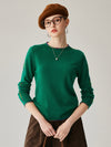 COMOBOCA 100% Cashmere Women's Sweater with Built-in Collar