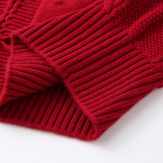 COMOBOCA 100% Cashmere Women's Bow Detailing Cable Knit Vest