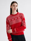 COMOBOCA 100% Cashmere Women's Fair Isle Snowflake Sweater