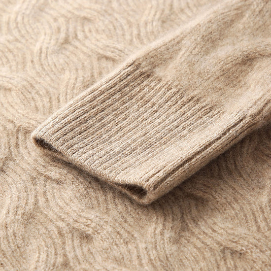 COMOBOCA 100% Cashmere Women's Cable Knit Hooded Sweater