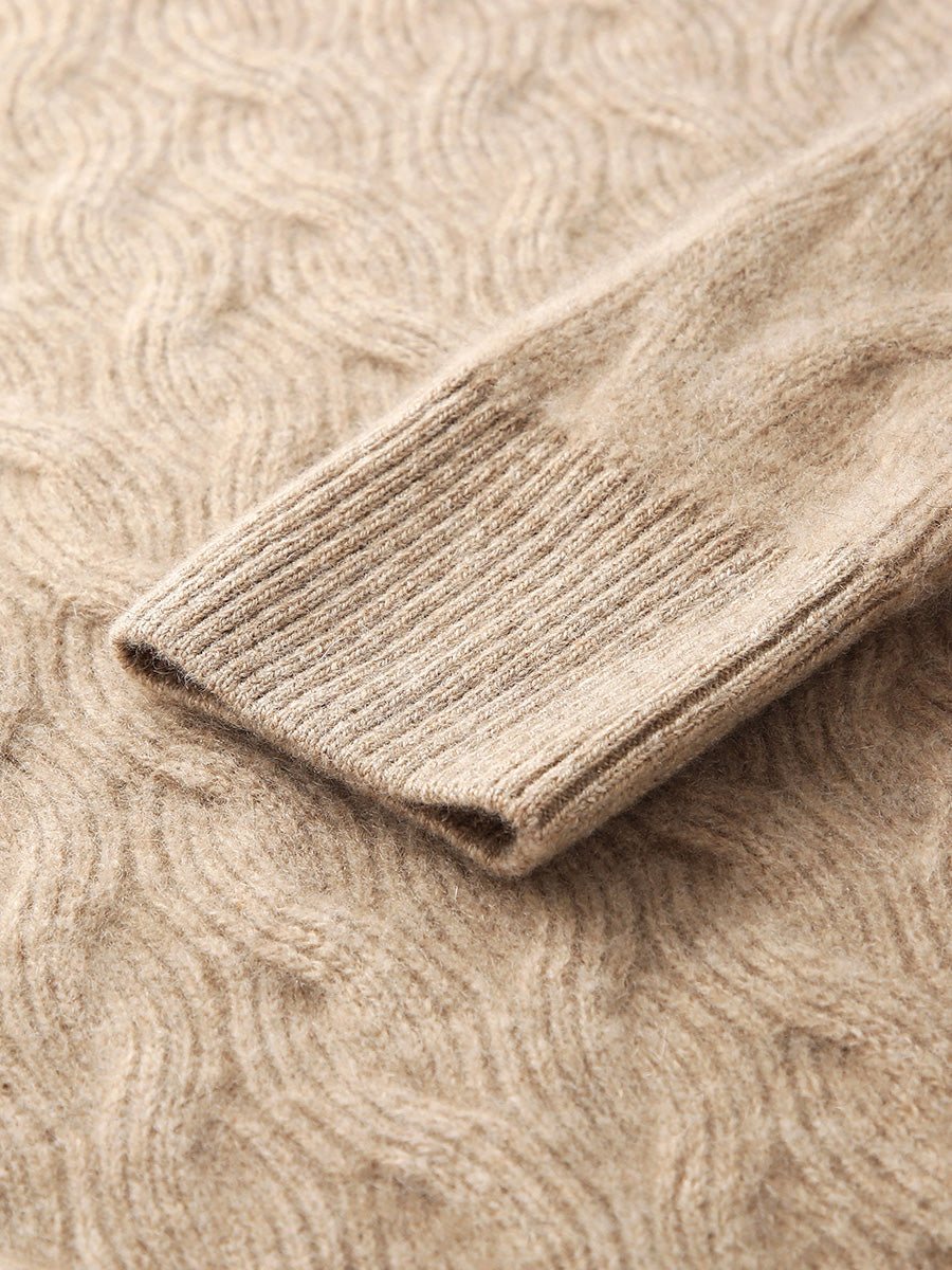 COMOBOCA 100% Cashmere Women's Cable Knit Hooded Sweater