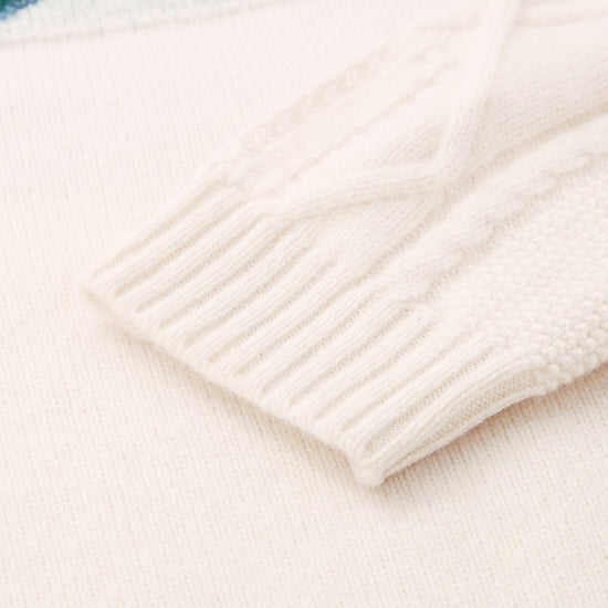 COMOBOCA 100% Wool Kids' Vintage Fair Isle Knit Sweater