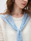 COMOBOCA Women's Tie-Front Lace Knit Shawl