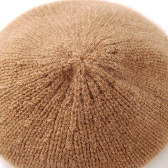 COMOBOCA 100% Cashmere Women's Crochet Trim Cable Knit Beanie