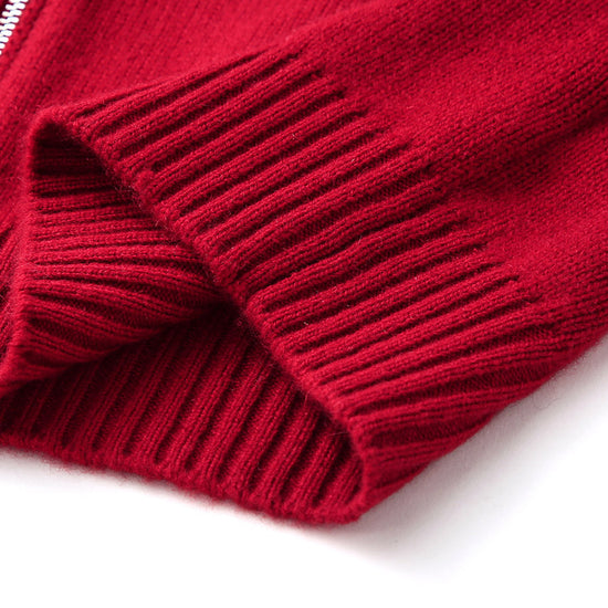 COMOBOCA 100% Cashmere Women's Knit Zip Cardigan Hoodie