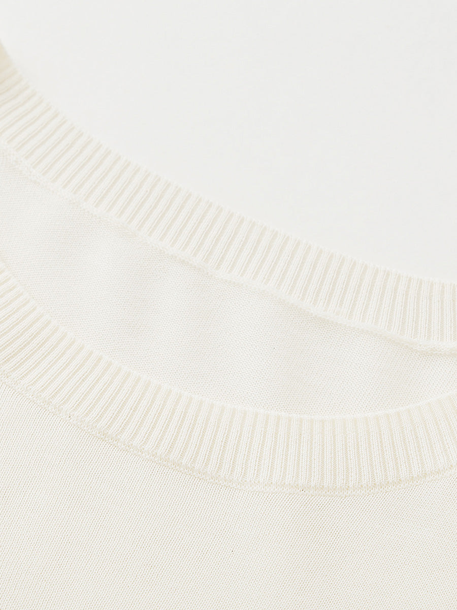 COMOBOCA Women's Lace Round Neck Knit T-Shirt