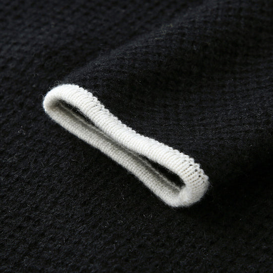 COMOBOCA 100% Cashmere Women's Contrast Trim Knit Cardigan