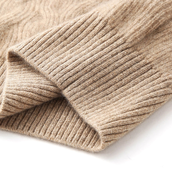 COMOBOCA 100% Cashmere Women's Cable Knit Hooded Sweater