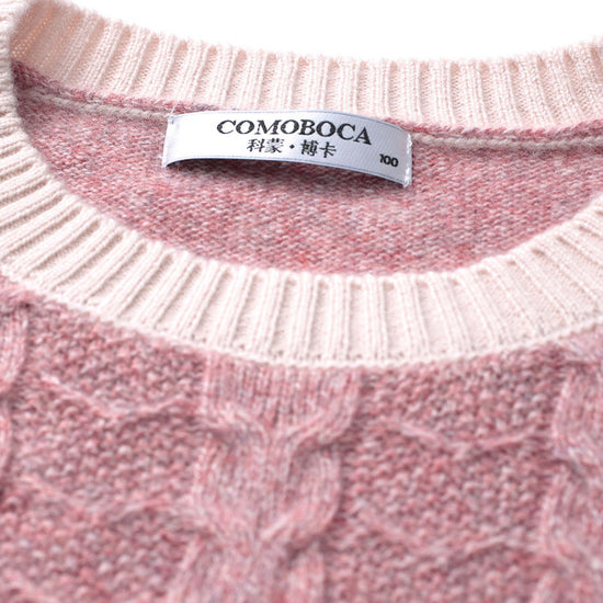 COMOBOCA 100% Cashmere Women's Intricate Sleeve Knit Sweater