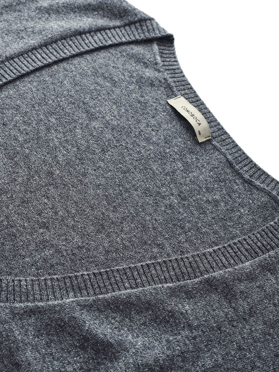 COMOBOCA 100% Wool Women's Oversized U-Neck Sweater