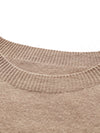 COMOBOCA 100% Wool Women's Seamless Round Neck Knit Sweater