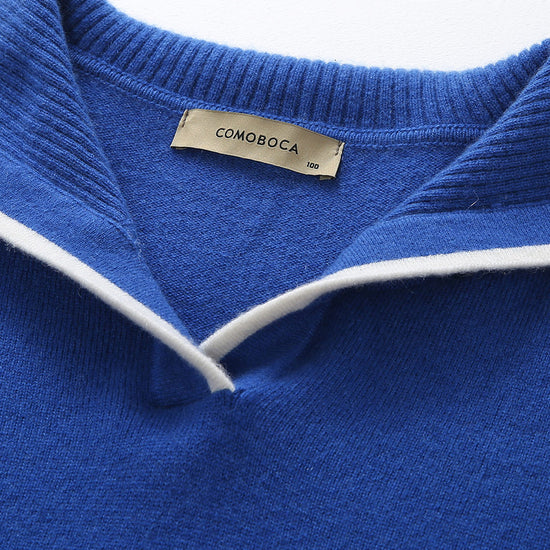COMOBOCA 100% Cashmere Women's Sailor Collar Sweater