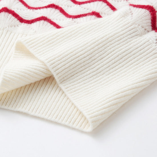 COMOBOCA 100% Cashmere Women's Wave Pattern Knit Sweater