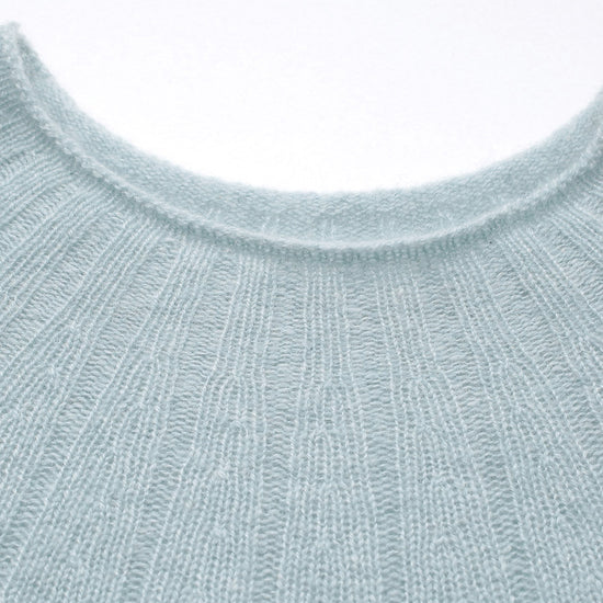 COMOBOCA 100% Cashmere Women's Ribbed Knit Pullover Sweater