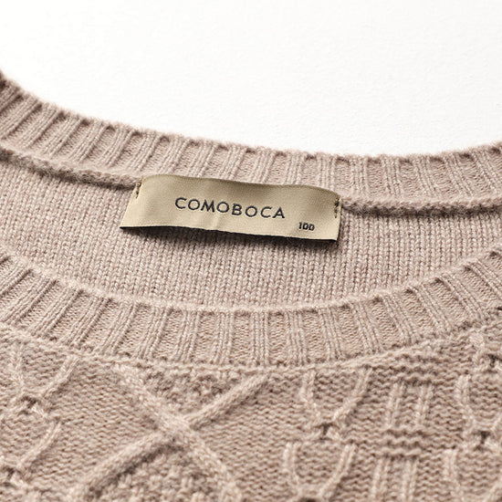 COMOBOCA 100% Wool Women's Cable Knit Sweater
